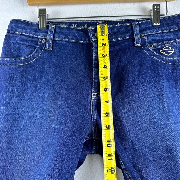 Harley Davidson Jeans Womens 8 Western Biker Moto Y2K Grunge Rockabilly Denim - Picture 7 of 12